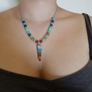 Handmade necklace with semi precious stones